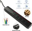 Bosonshop Surge Protector Power Strip with Outlets and USB Charging Ports 6-Foot Cord for Home, Office -Black (2, 5 outlets+2 USB)