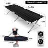 YSSOA Folding Camping Cot with Storage Bag for Adults, Portable and Lightweight Sleeping Bed for Outdoor Traveling, Hiking, Easy to Set up (Color: Bla