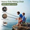 Foldable Fishing Chair With Backrest Built-In Cooler Bag Portable Handle Outdoor Lightweight Fishing Stool For Camping Hiking Hunting