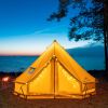 4-5 Person Mongolian Tent, Glamping Tent with Cool Ventilation Mosquito Net Doors & Windows, Outdoor Waterproof Oxford Yurt Tent/Dome Tent for Family