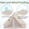 4-5 Person Mongolian Tent, Glamping Tent with Cool Ventilation Mosquito Net Doors & Windows, Outdoor Waterproof Oxford Yurt Tent/Dome Tent for Family