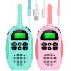 2pcs ZILIEEN Rechargeable Kids Walkie Talkies With 3km Range; 2 Way Radio For Outside; Camping; Hiking