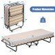 Portable Folding Bed with Memory Foam Mattress and Sturdy Metal Frame Made in Italy